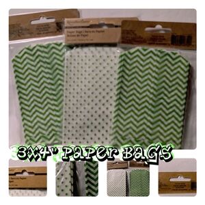 3/$9 Recollections Green Chevron and Polka Dot Paper Bags